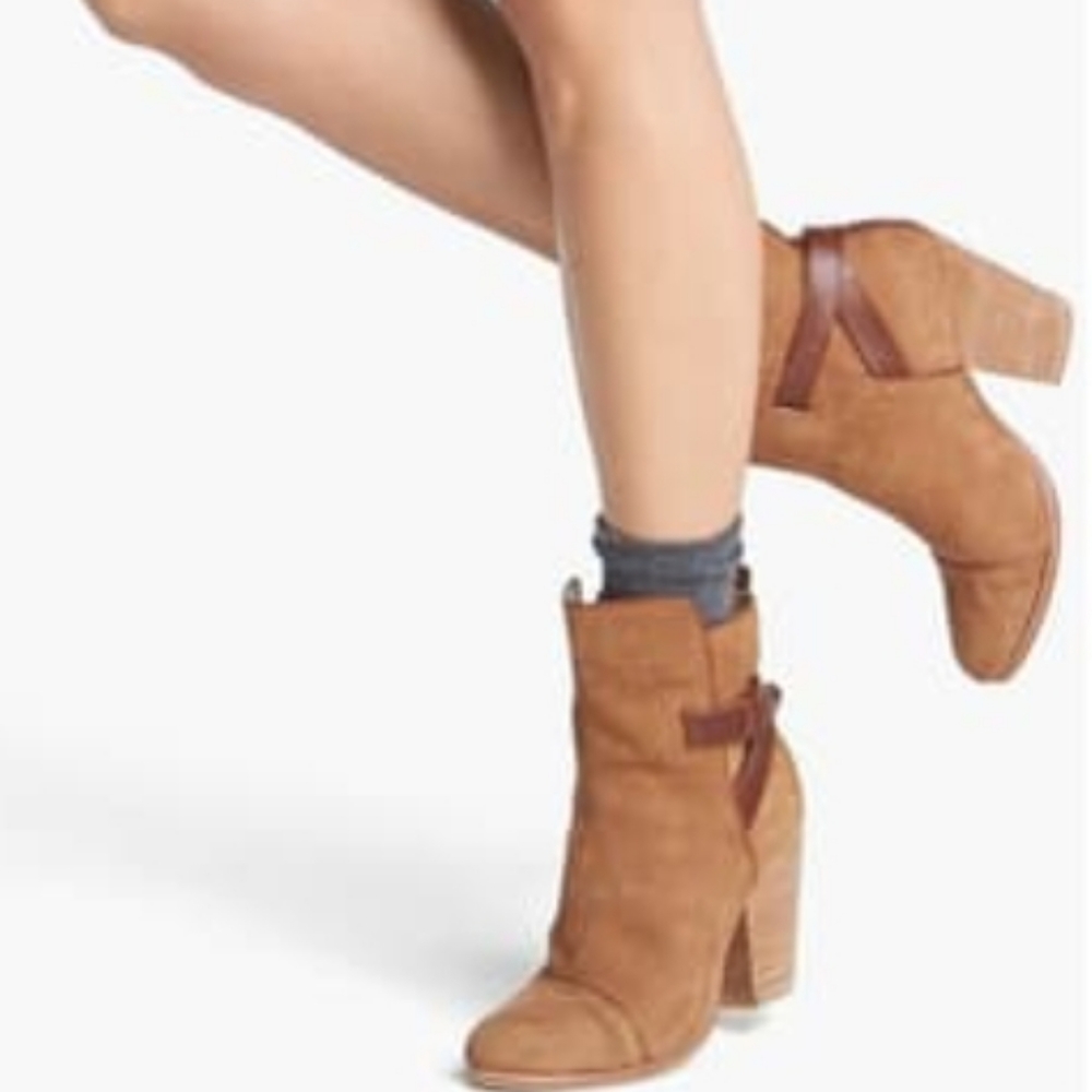 Rag & Bone Suede Kinsey Heeled Booties 7.5 - image 1